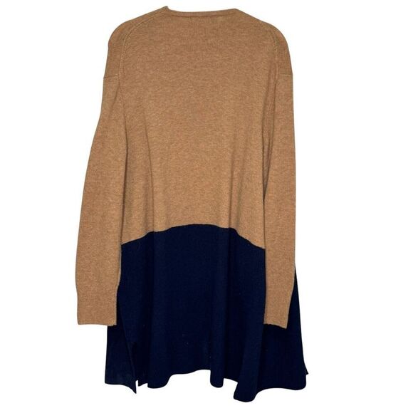 Madewell Kent Colorblock Cardigan Sweater Size Medium in Coziest Yarn Blue Tan - Picture 3 of 8